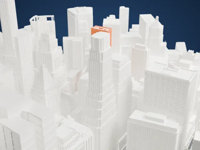 Continental Bank Building model, North view