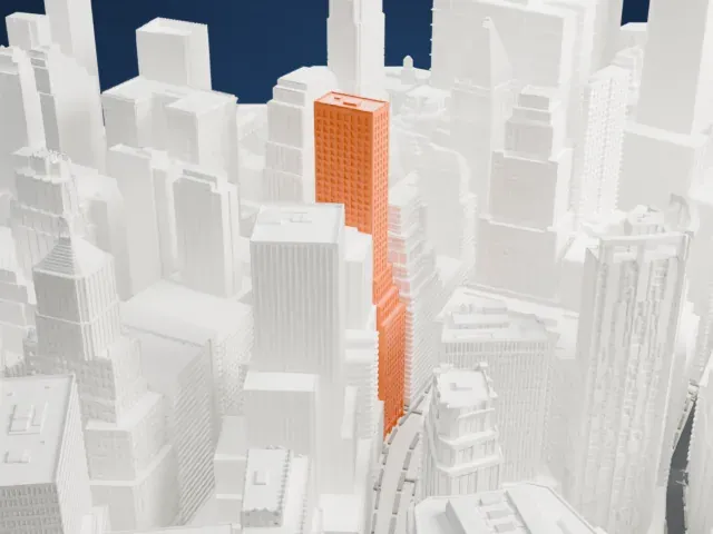 Continental Bank Building model, South view