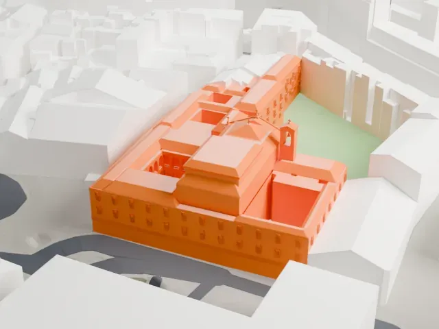 Convent of Las Descalzas Reales model, South view