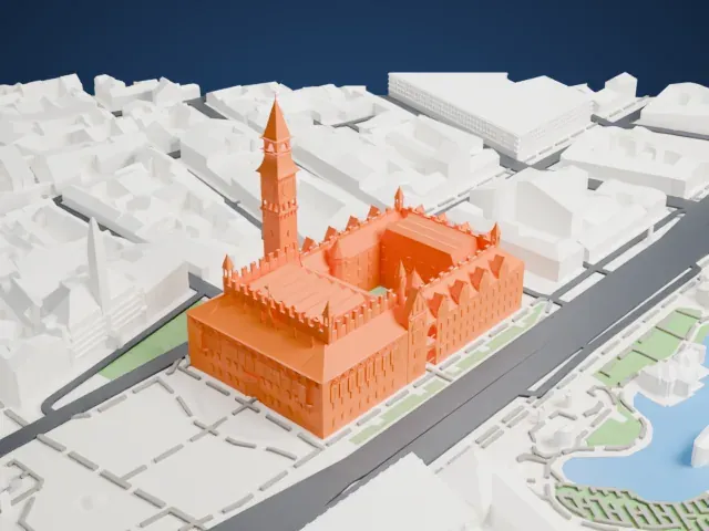 Copenhagen City Hall model, West view