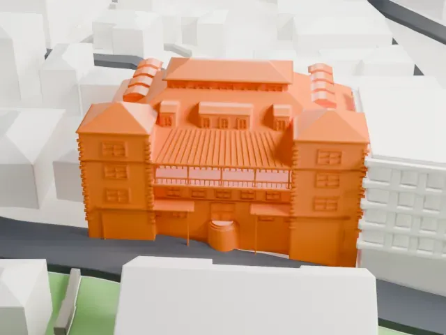 Copper Queen Hotel model, South view