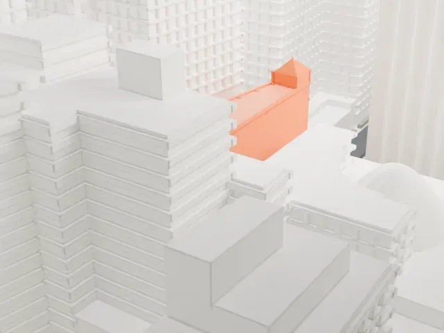 Corbin Building model, East view