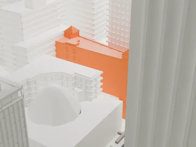 Corbin Building model, North view