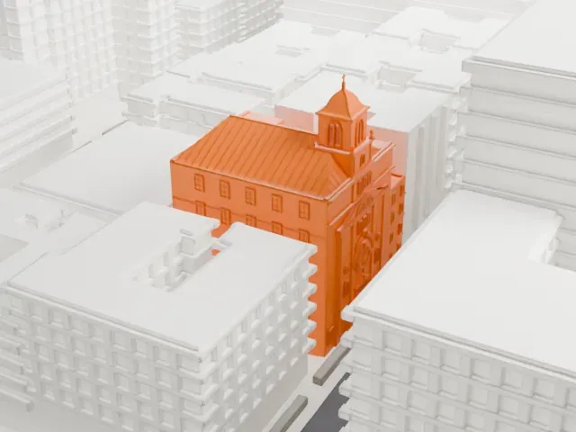 Corpus Christi Church model, West view