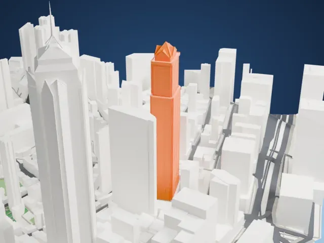 COSCO Tower model, East view