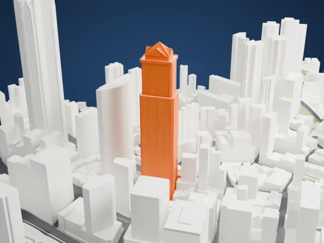 COSCO Tower model, North view
