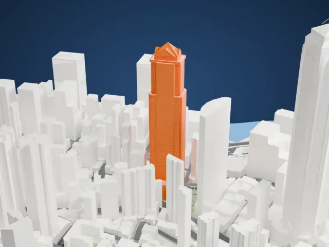 COSCO Tower model, South view