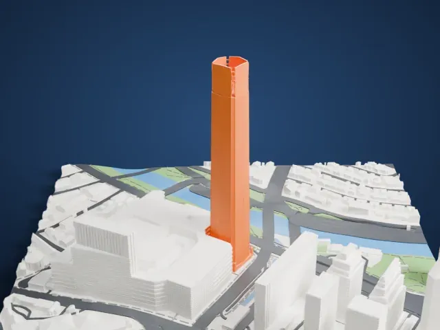 Costanera Center model, East view