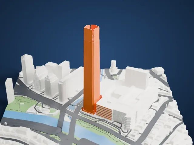 Costanera Center model, West view
