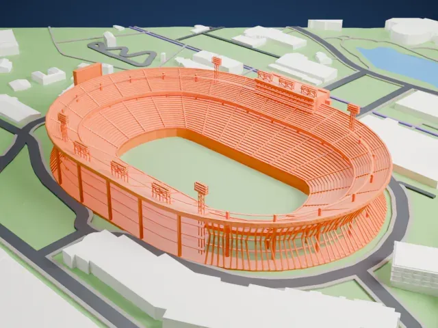 Cotton Bowl (stadium) model, North view