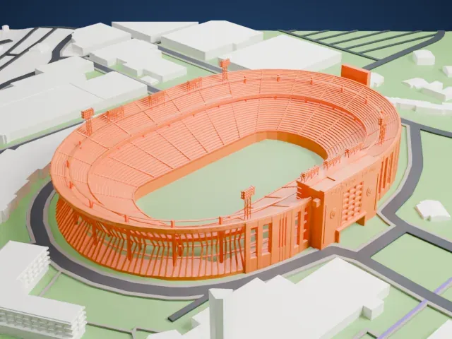 Cotton Bowl (stadium) model, West view