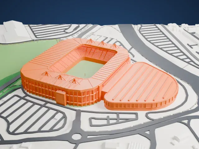 Coventry Building Society Arena model, North view