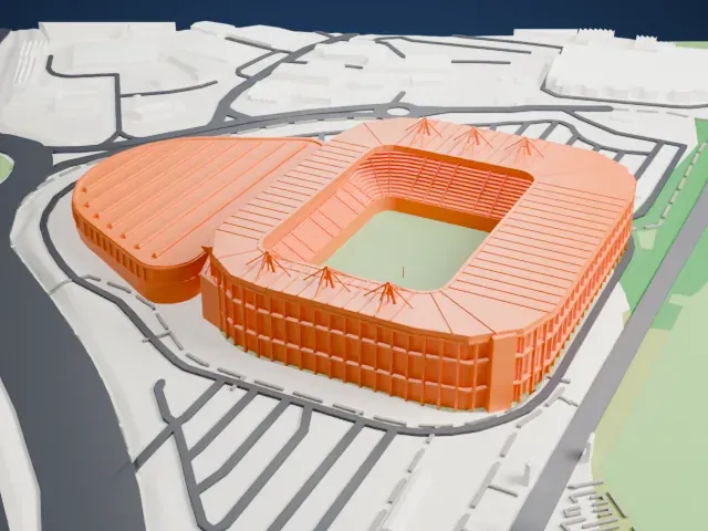 Coventry Building Society Arena model, South view