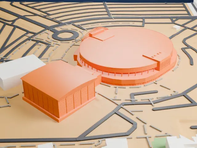 Cox Pavilion model, East view