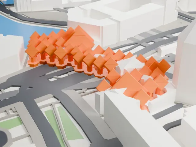 Cube Houses model, North view
