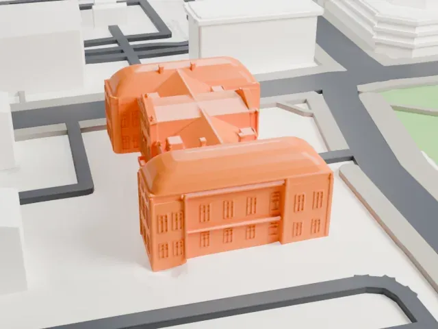 Czapski Palace model, North view