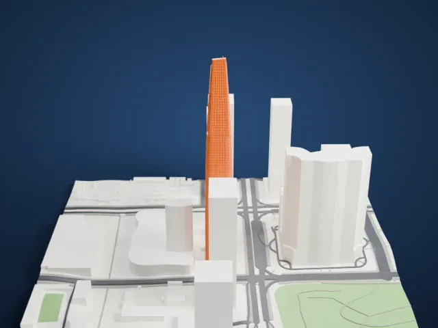 Dabaihui Plaza model, North view