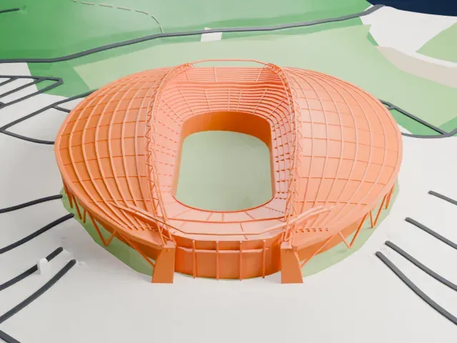 Daegu Stadium model, North view