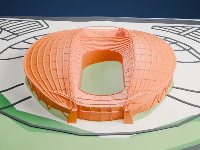 Daegu Stadium model, South view