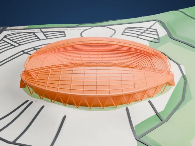 Daegu Stadium model, West view