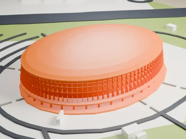 Dakar Arena model, North view