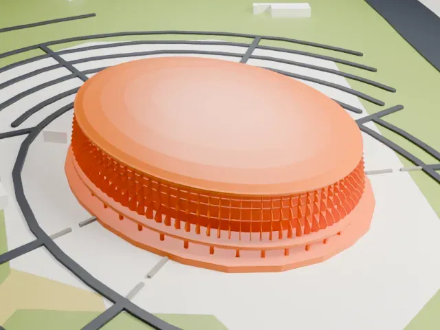 Dakar Arena model, West view