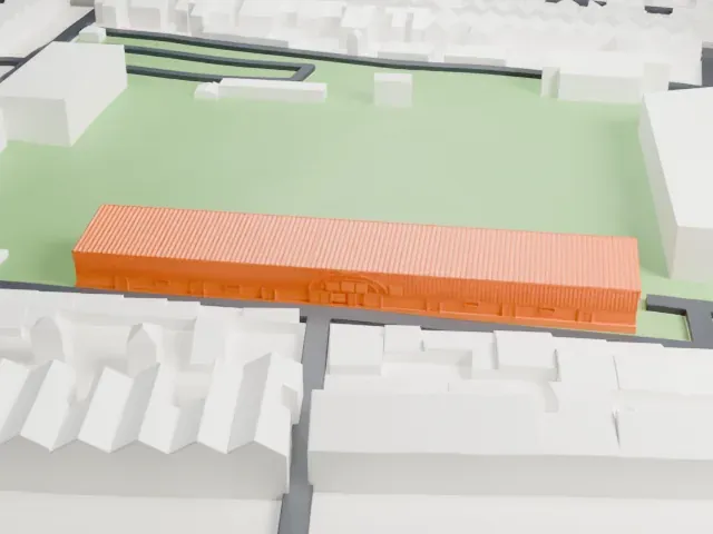 Dalymount Park model, South view