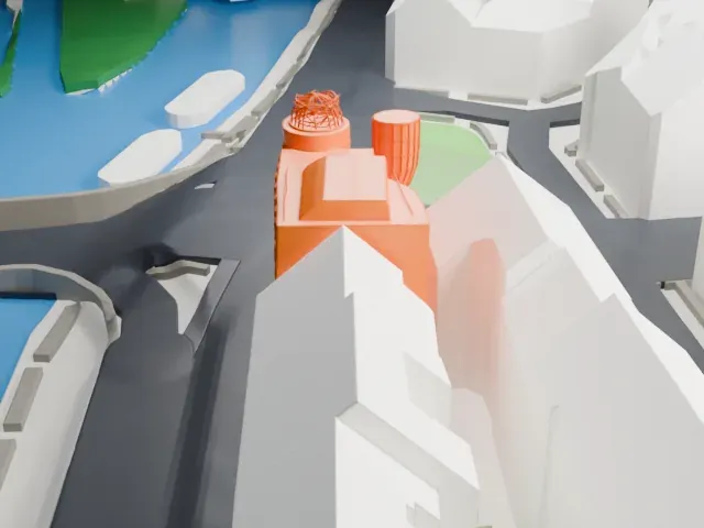 Dancing House model, South view