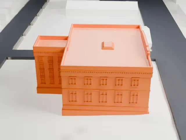Danforth Memorial Library model, East view