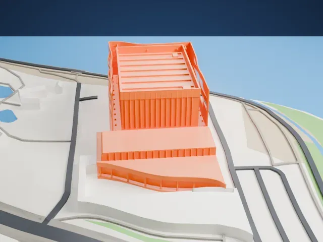 Danube Arena model, East view