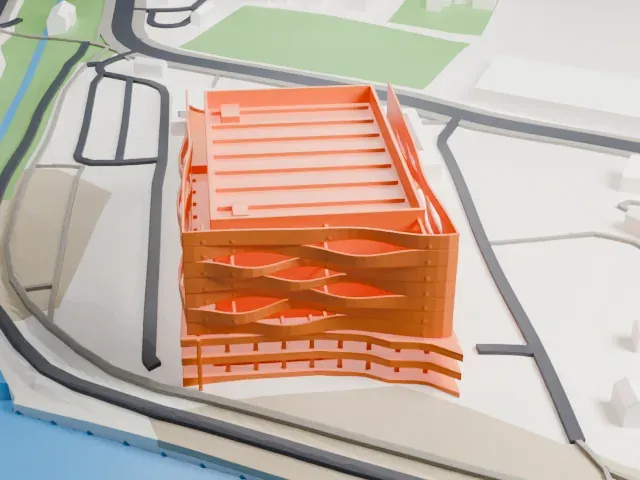 Danube Arena model, West view