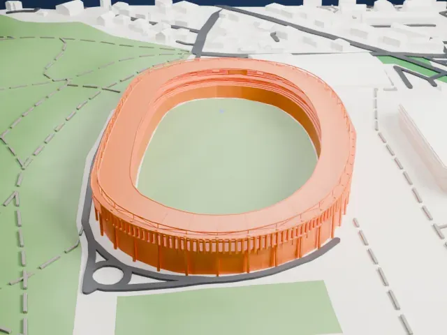 Darius and Girėnas Stadium model, North view