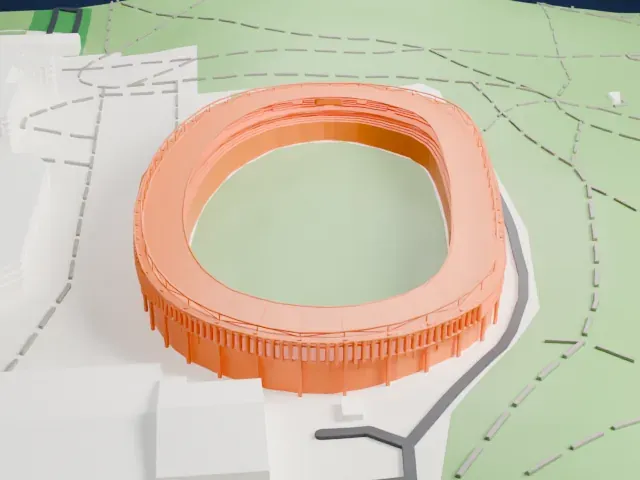 Darius and Girėnas Stadium model, South view