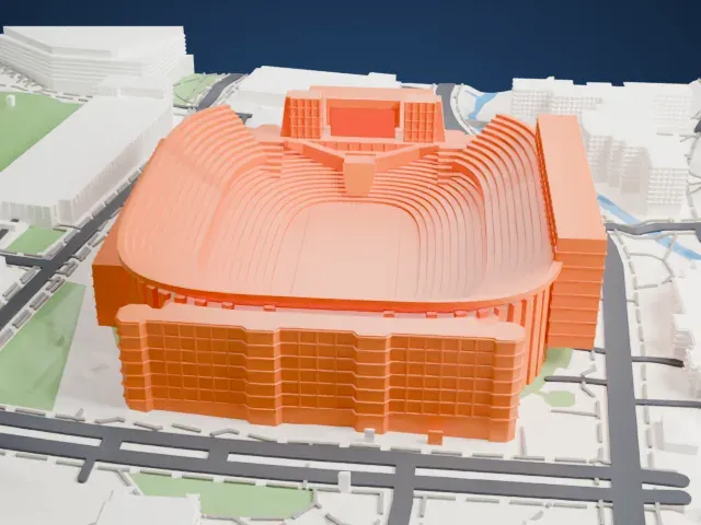 Darrell K Royal–Texas Memorial Stadium model, North view