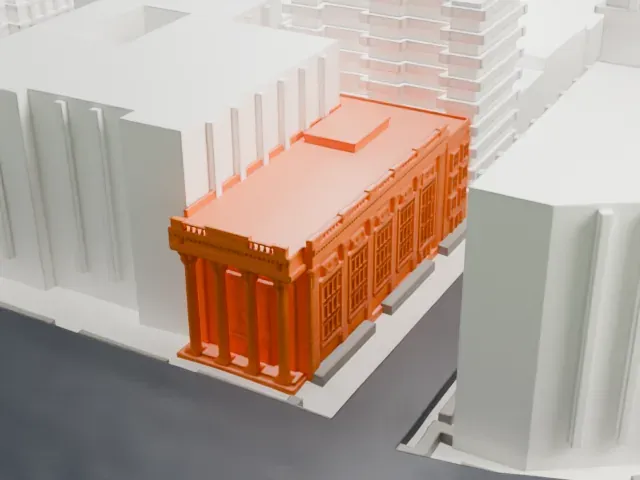 Daryl Roth Theatre model, West view