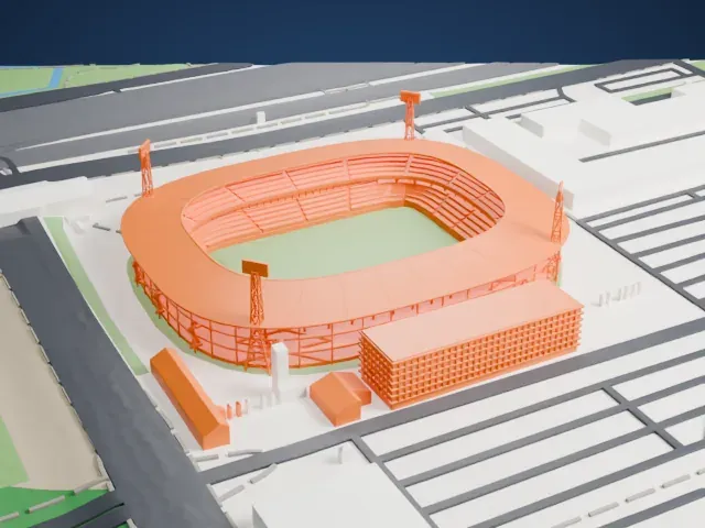 De Kuip model, East view
