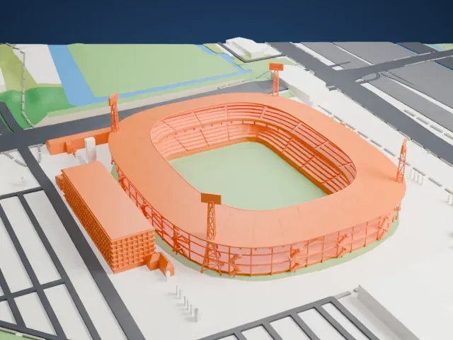 De Kuip model, North view