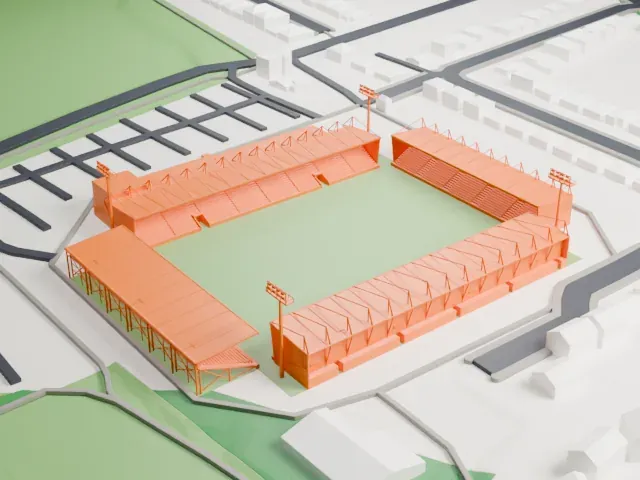 Dean Court model, East view