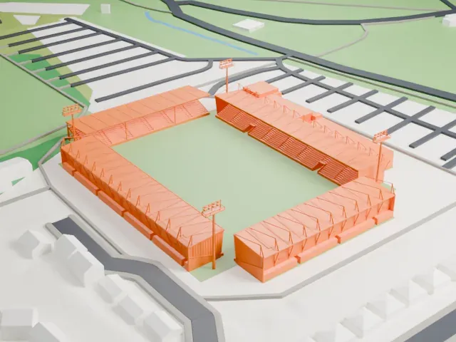Dean Court model, North view