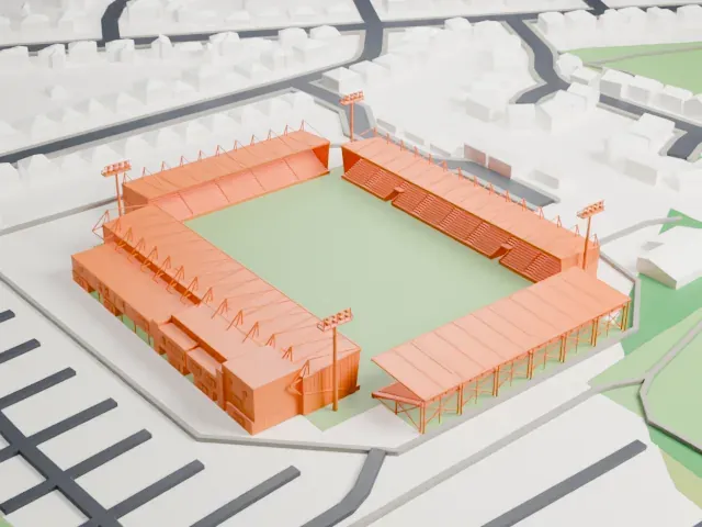 Dean Court model, South view