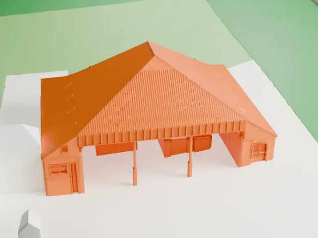 Deelen Adelaerthoeve Hangar 11 model, East view