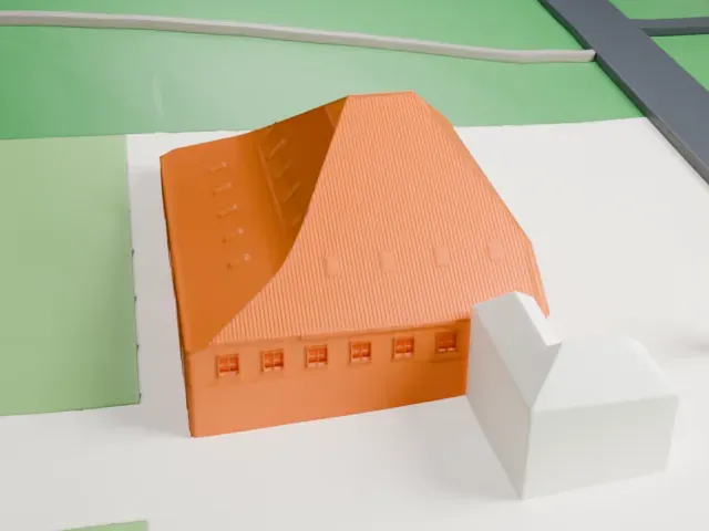Deelen Adelaerthoeve Hangar 11 model, South view