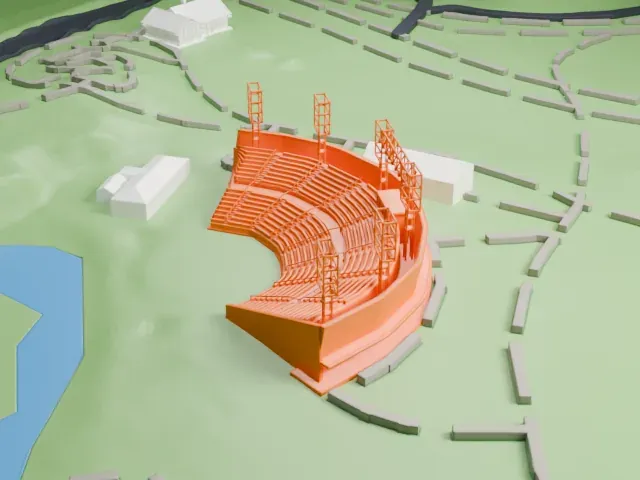 Delacorte Theater model, East view