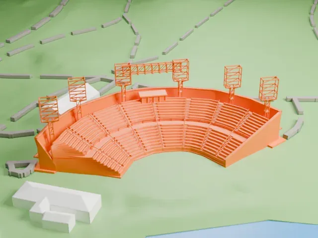 Delacorte Theater model, South view