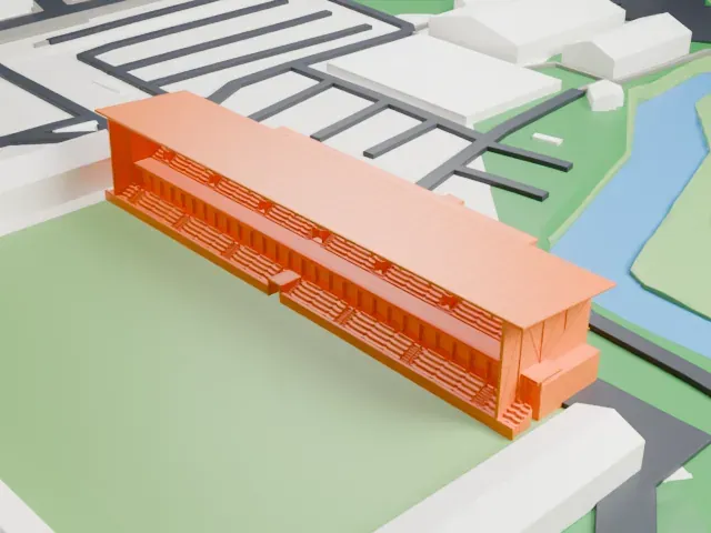 Den Dreef model, North view