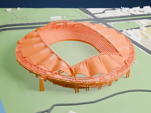 Denka Big Swan Stadium model, North view