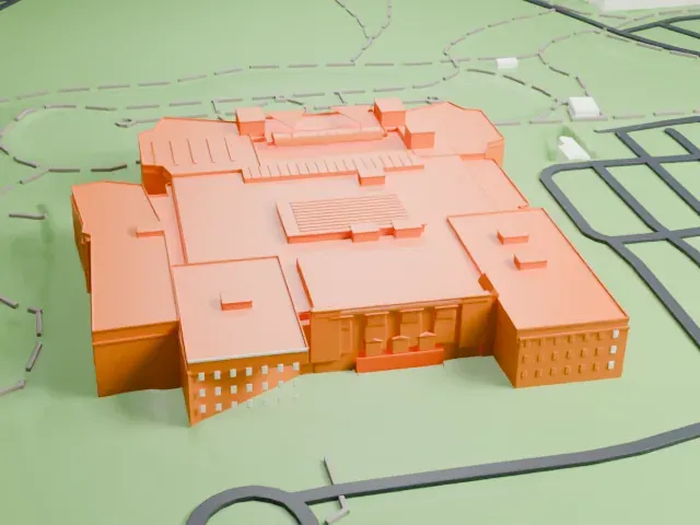 Denver Museum of Nature & Science model, East view