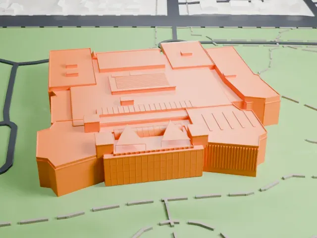 Denver Museum of Nature & Science model, West view
