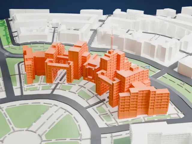 Derzhprom model, East view