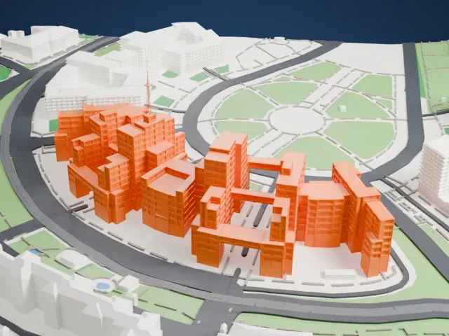 Derzhprom model, West view